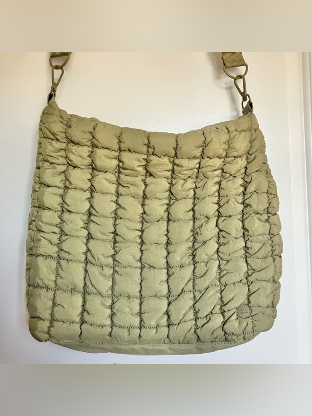 C&C California Olive‎ Green Quilted Boho Crossbody/ Shoulder Bag/ Purse